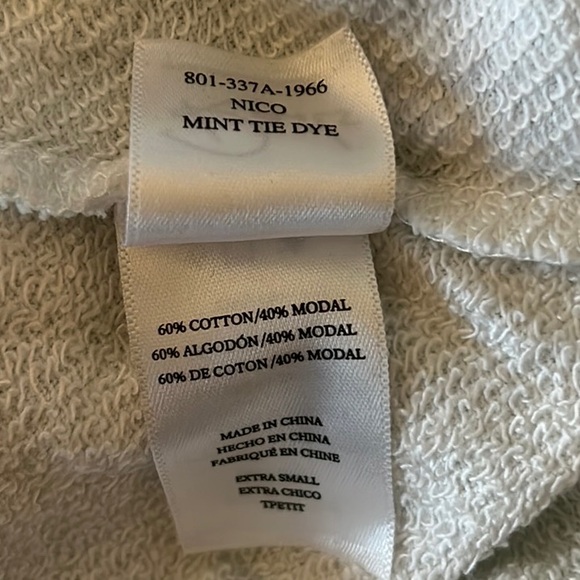 NWT Rails Nico Mint Green Tie Dye Print Cropped Hoodie Sweatshirt - XS + - Picture 12 of 12